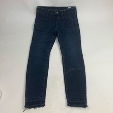 Free People We The Free Dark wash Skinny denim jeans SZ 28 Raw hem Stretch NWOT