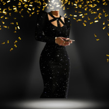 black glitter bodycon dress