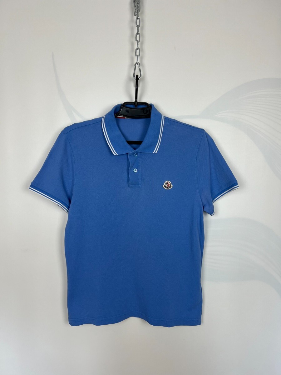 Moncler Maglia Polo Manica Corta Vintage Ski Blue Sz S | eBay