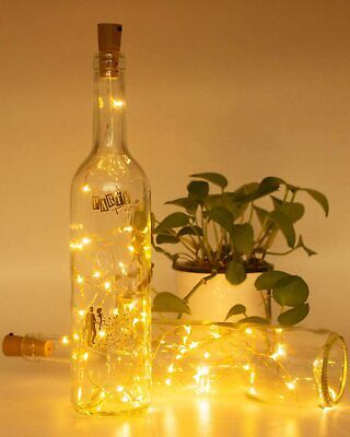 Buy Bottle Fairy String Lights Battery Cork Shaped Christmas Wedding Party 20 Led 2M
