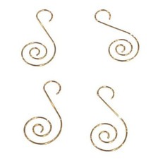 100PCS/LOT Decorative Christmas Wedding Tree Spiral Ornament Hooks Gold Hangers