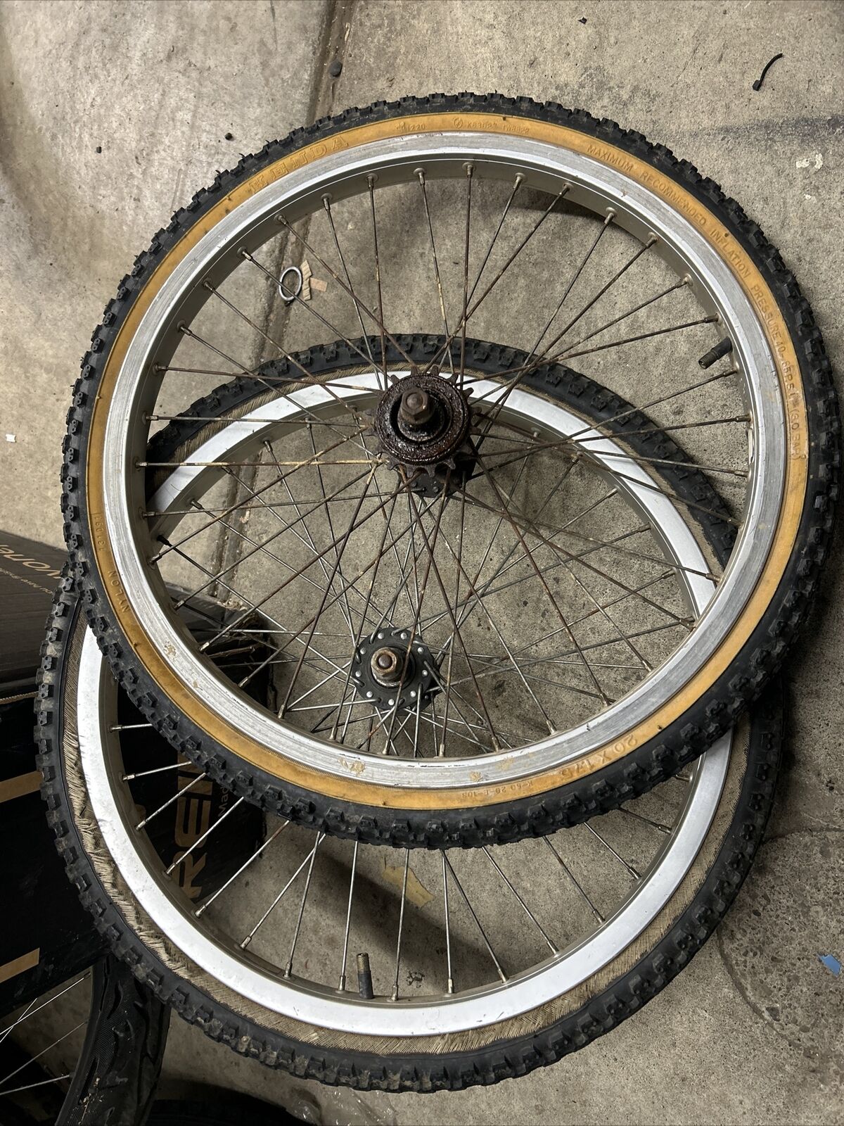 Old School Araya 20” Wheelset Off Redline Kk Hubs Bmx Freewheel Rad Cru Mongoose