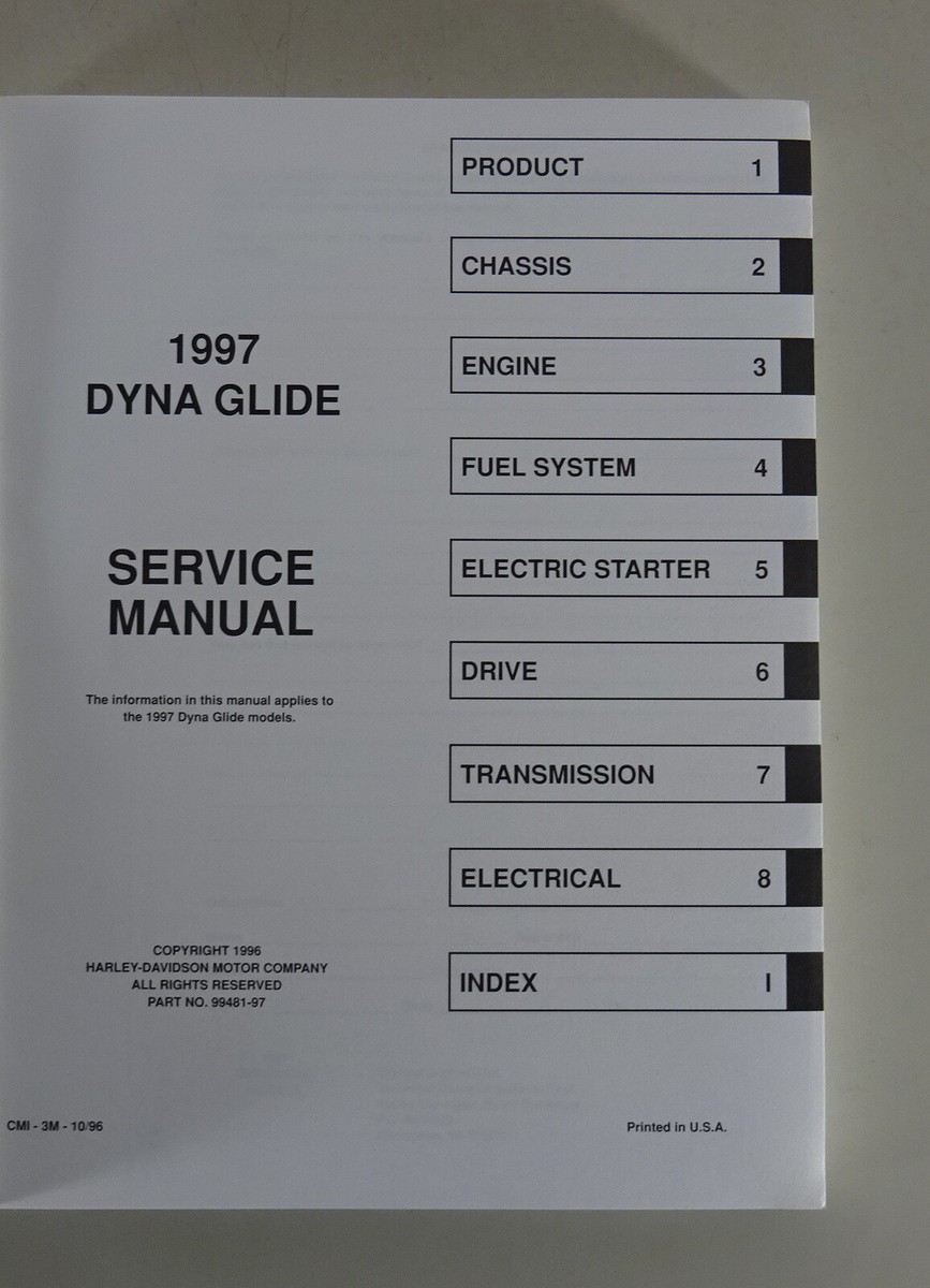 Workshop Manual Harley Davidson Dyna Models 1997 from 10/1996 | eBay