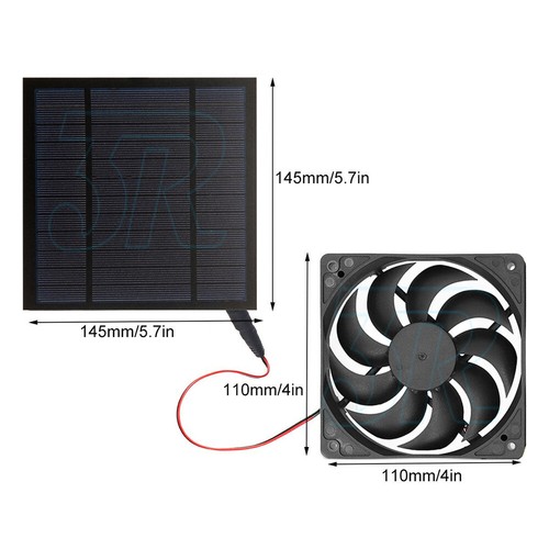 30W Solar Powered Panel Exhaust Roof Attic Fan Air Ventilation Vent Van For Pet - Picture 7 of 9