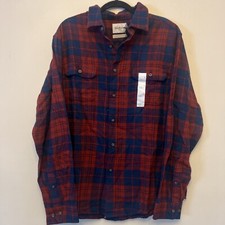 Goodfellow men  s button up shirt, large, blue plaid NWT