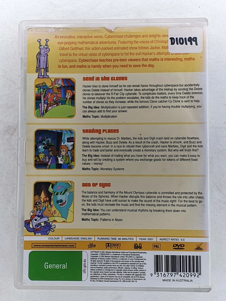 Cyberchase Volume Vol 7 DVD 2001 Cartoon Series RARE Cyber Chase - Image 2 of 3