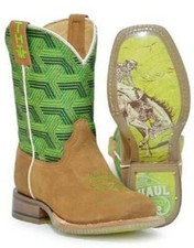 Tin Haul LITTLE KIDS LEATHER COWBOY BOOTS Horse Bronco rider