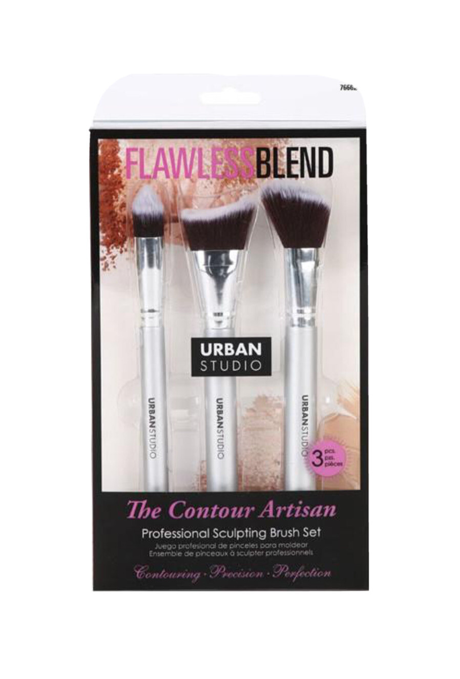 Juego de 3 cepillos de maquillaje para mujer CALA ~ estudio de aspecto impecable ~ contorno artesanal ~ ¡CAMBIO DE IMAGEN!