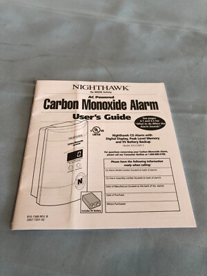 Nighthawk Carbon Monoxide Alarm User's Guide Manual #F2