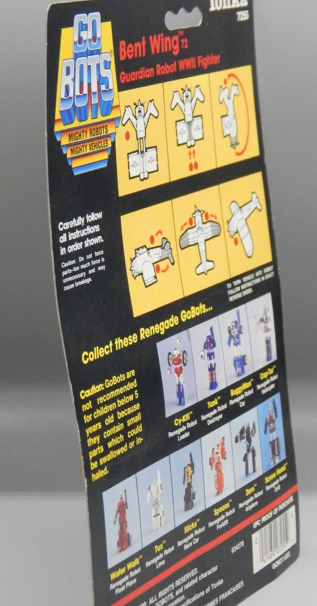 Vintage 1985 Tonka GOBOTS Guardian BENT WING figure SEALED toy MOC