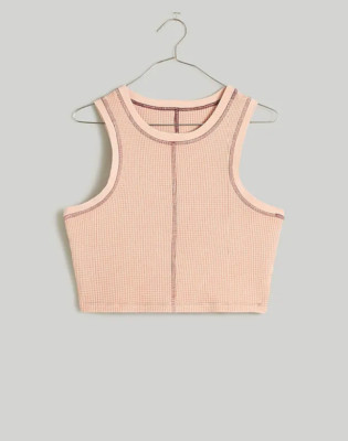 Madewell $55 Rivet & Thread Waffle Crop Top Pale Oyster Size XXS NL405