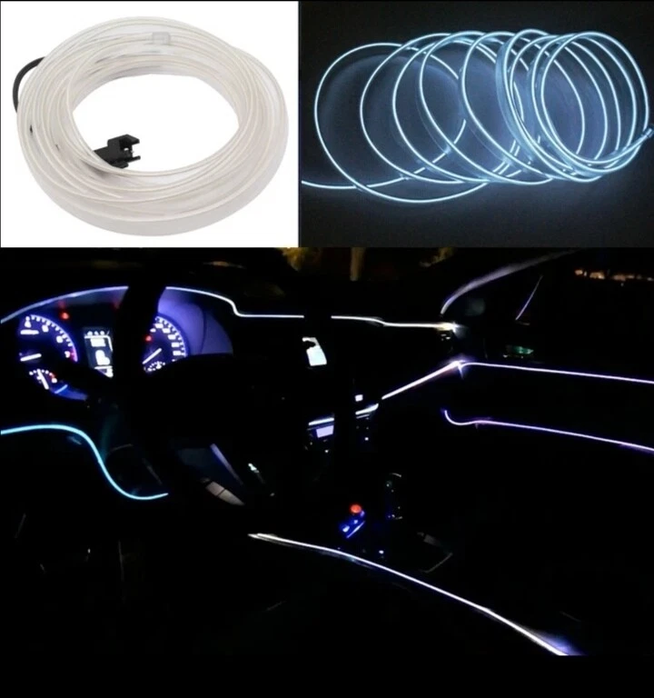 Striscia led decorativa luminosa interno auto neon stringa 3/5 metri vari colori - Immagine 3 di 4