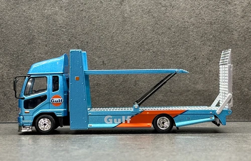GCD 1:64 Blue Gulf Fuso Fighter Mk2 Double Deck Tow Model Diecast Metal Car - Picture 11 of 15