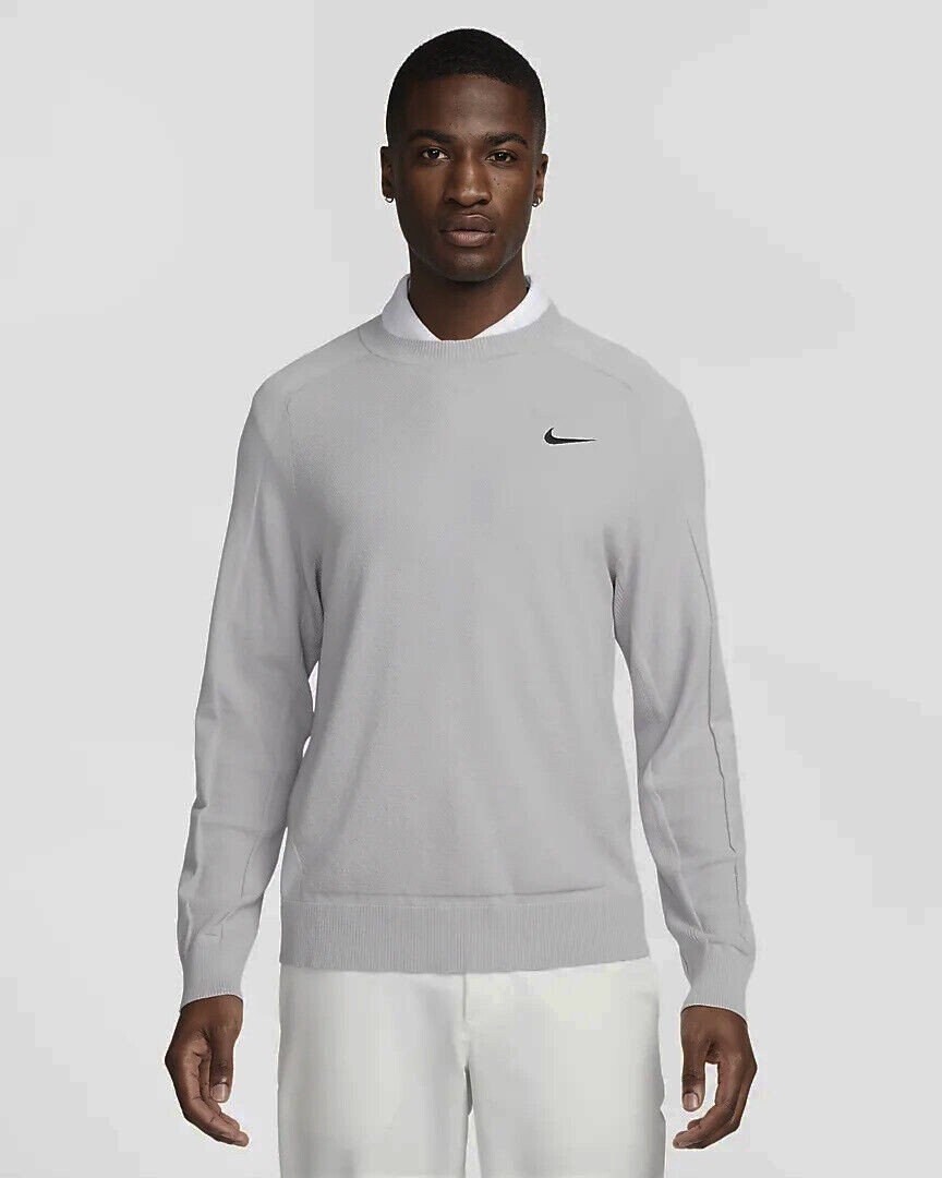 Nike Men's Tiger Woods Sweater Golf Knit Pullover Gray
