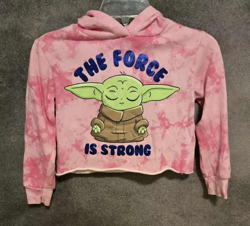Baby Yoda Pink Star Wars Sweatshirt Hoodie Girls Kids Medium