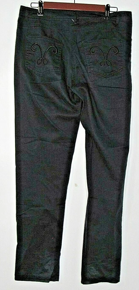 Bogari Designed Italy Womens Black Cotton Blend Straight Leg Pants Black Size 8 - Image 3 of 4