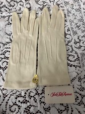 Vintage Saks Fifth Avenue SFA Cotton Gloves Ecru Women's 6.5 Made in England NEW