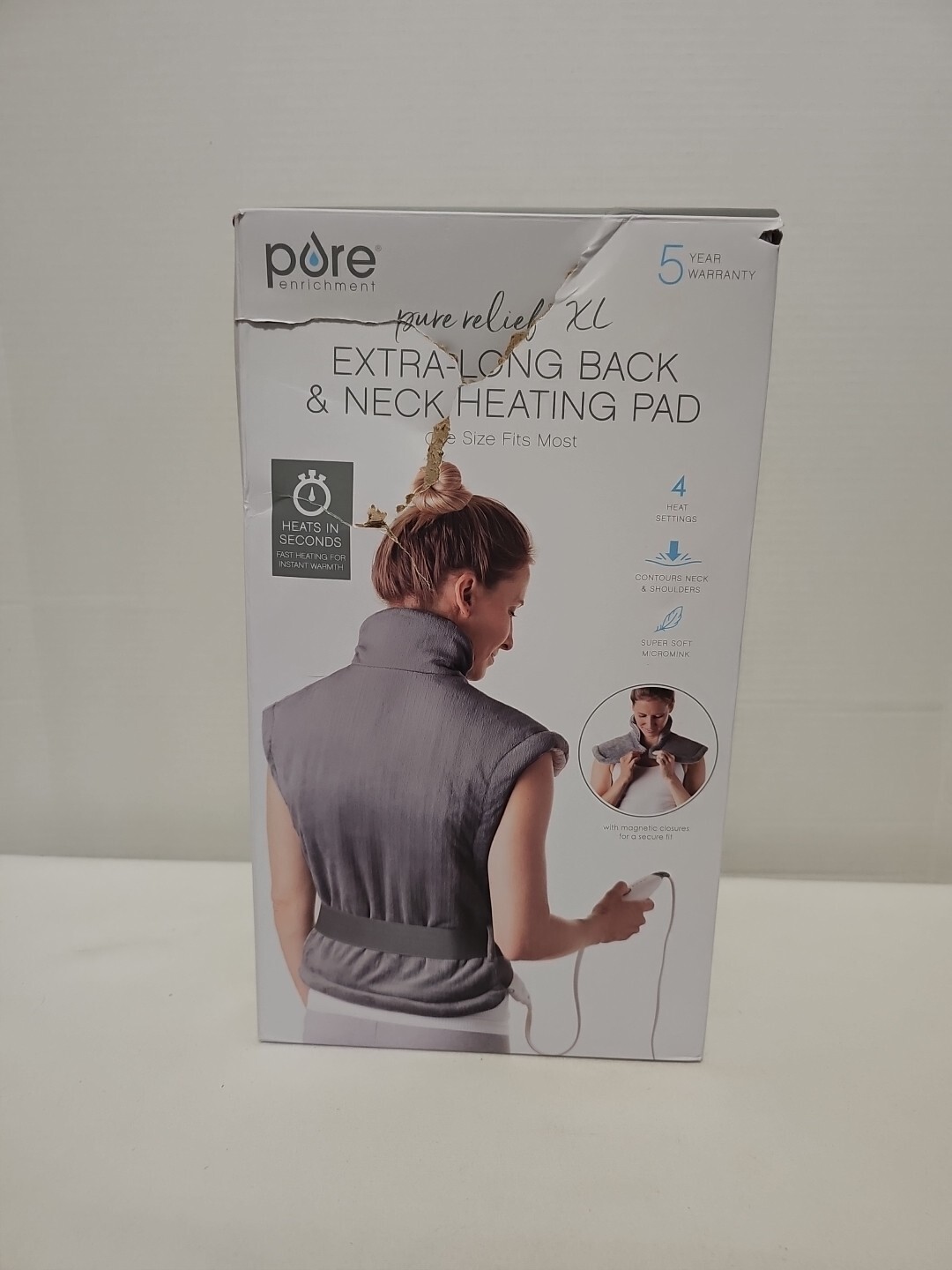 NIB Pure Enrichment PureRelief XL ExtraLong Back & Neck Heating Pad 29" x 24" 817387020732 eBay