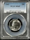 1963  25C Washington Quarter Dollar PCGS MS65   39762551