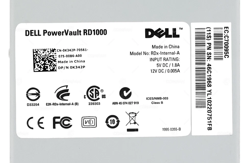 K342P DELL POWERVAULT RD1000 TAPE INTERNAL DRIVE - Image 4 of 4