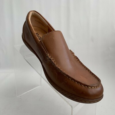Born Loafers Brown Leather Moc Toe Round Slip On Shoes Size  display picture 2