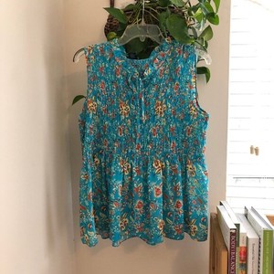 turquoise peplum top