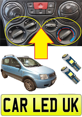   FIAT PANDA MK2 04-11   2 x LED Farbe Heizungsregler Birnen Projekt DIY Upgrade
