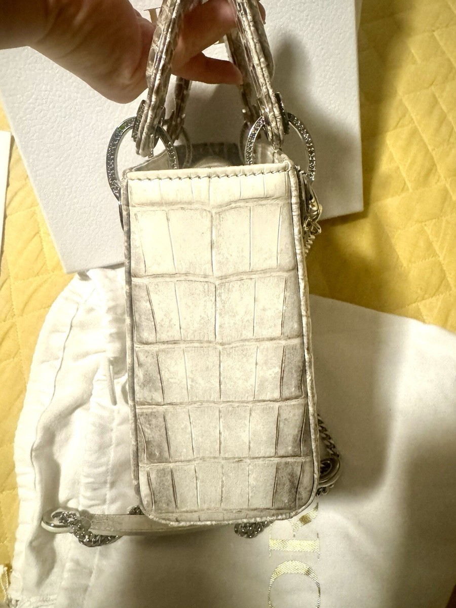 Dior Lady Dior Himalaya Niloticus Crocodile Mini Bag - Mint