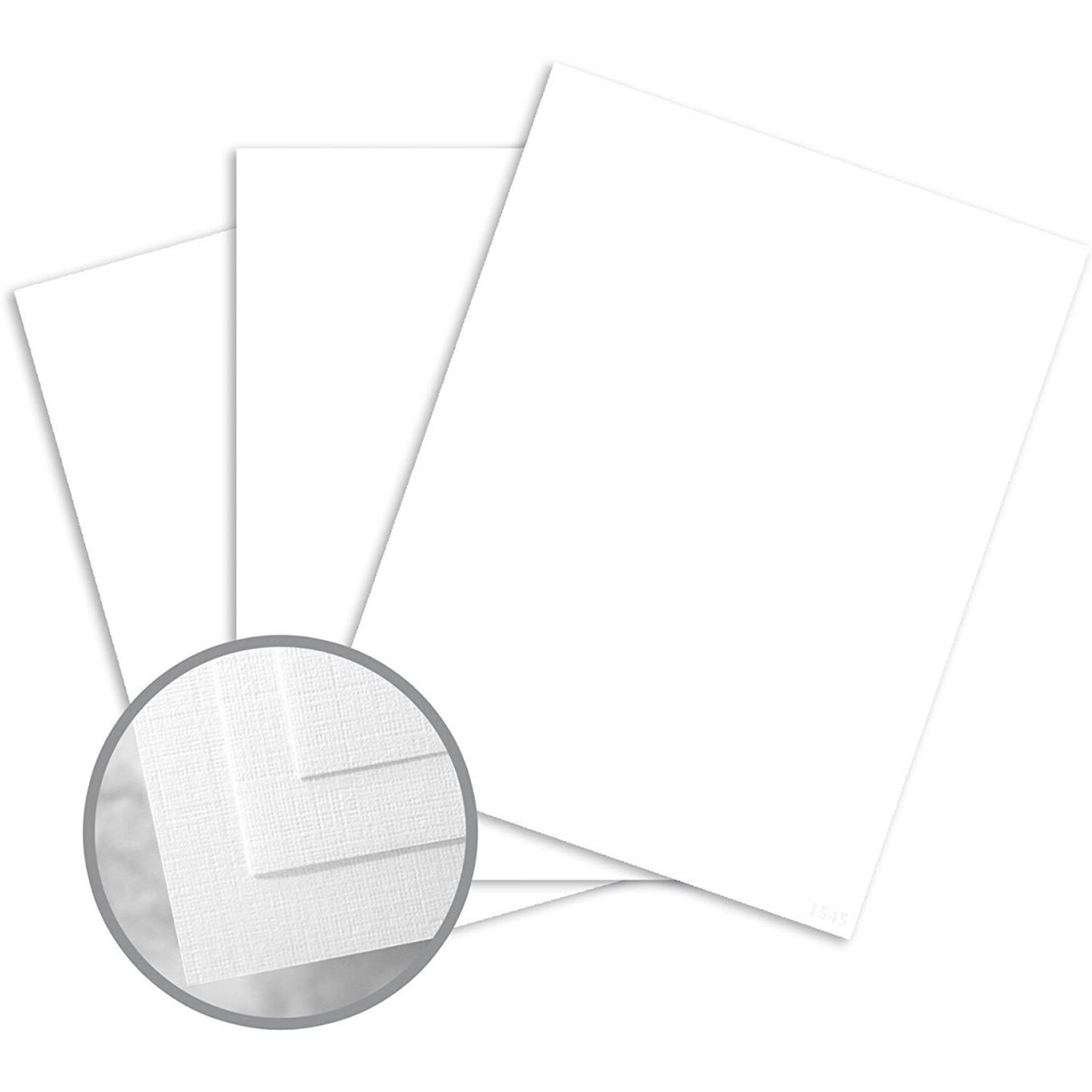 White Linen Card Stock, Heavyweight 80lb Cover, 8 1/2 x 11, 50 Sheets