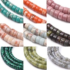 1 Strand Natural Synthetic Gemstone Flat Round Disc Heishi Beads Strands 4x2mm