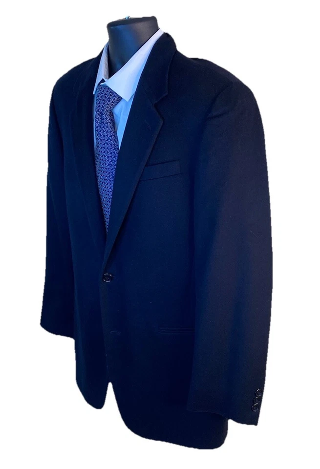 Donna Karan Signature Sport Coat Mens 41R Black 100% Cashmere Blazer Italy Made - Image 2 of 4
