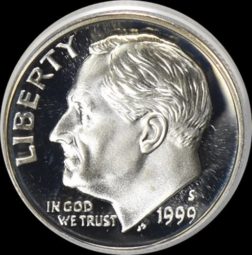 1999 S 90% Silver Roosevelt Dime Deep Cameo Gem Proof