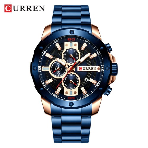 CURREN Men Watches Stainless Steel Wristwatch Male Chronograph Quartz Watch Gift - Bild 13 von 24