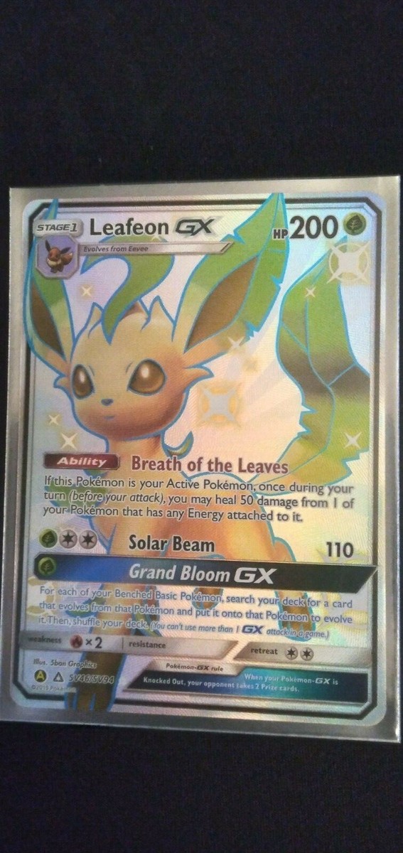 Leafeon GX SV46/SV94 Hidden Fates: Shiny Vault Holo for sale Leafeon GX SV46/SV94 Hidden Fates: Shiny Vault Holo for sale