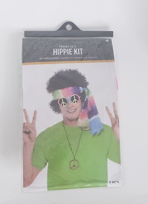 Suit Yourself 60s Hippie Costume Peace Sign Tie Dye Glasses