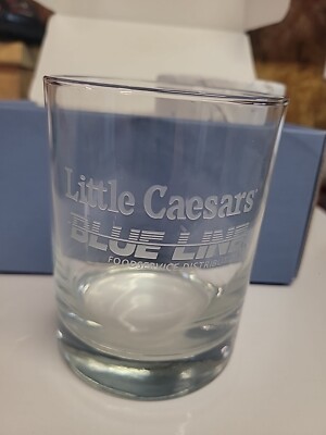 Set Of (2) Little Caesars / Blueline Foodservice 12 Oz Glasses
