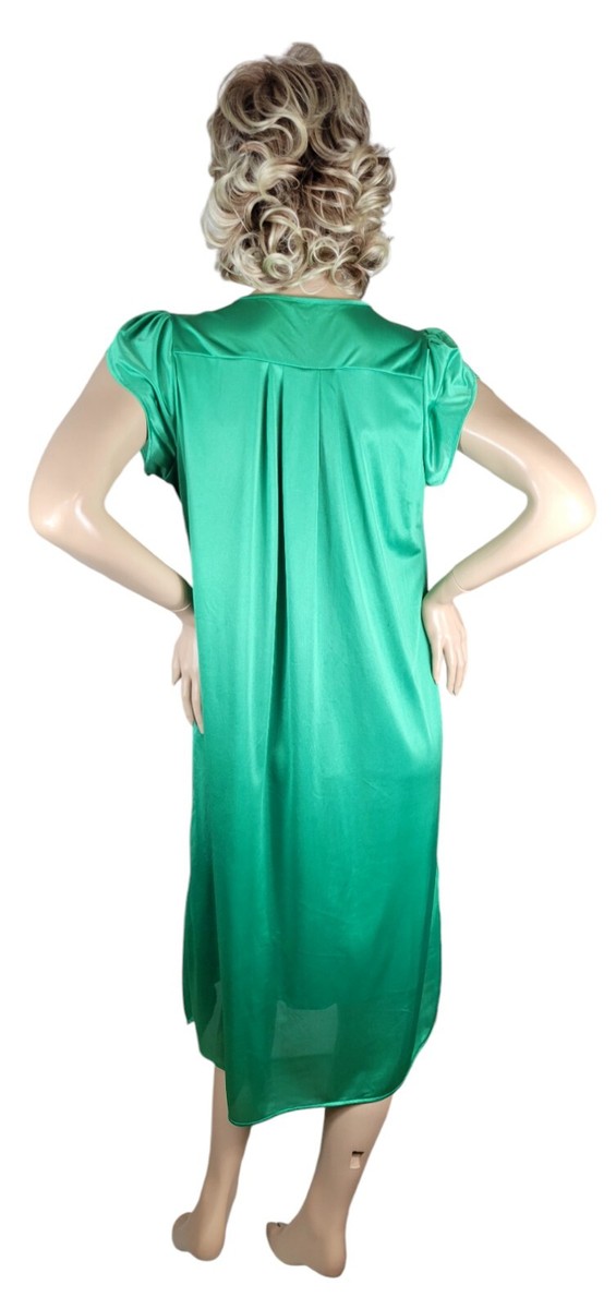 green emerald velvet dress Mint Green Nightgown – Sheer Seashell Embroidery – Fairycore Aesthetic  Outfit main image 1