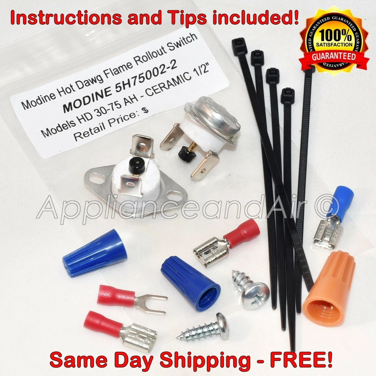TWO MODINE 5H75002-2 Rollout Switches Manual Reset DGH Gas Heaters, SHIPS  TODAY! | eBay