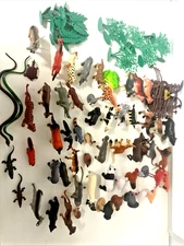 IQ TOYS 100 Animals Hard & Soft Plastic Safari, Sea, Farm, Reptile Mixed Set NEW