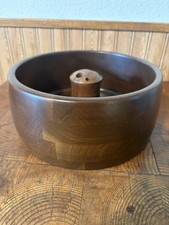 Vintage Mid Century Modern Heirloom Walnut Ware Wood Nut Bowl Nice 