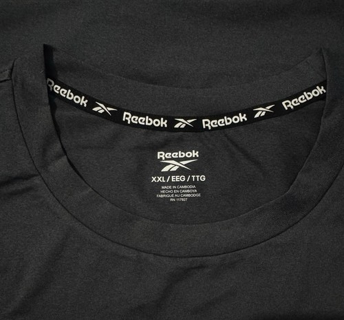NEW! Reebok Men's Ebony Heather Short Sleeve Tee T-Shirt Top XXL - Picture 6 of 9