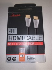Rocketfish 4 ft HDMI cable 4k Ultra HD and HDR compatible. High Speed Ethernet