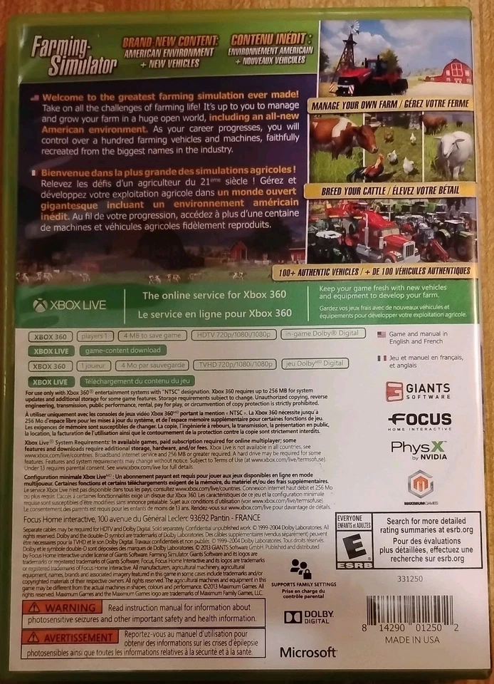 Microsoft Xbox 360 Farming Simulator 15 Complete with Box and Instructions - Image 2 of 2