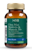 Holland & Barrett ULTRA MAN 50+ 90 Tablets Zinc D3 + B12