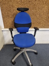 Blue RH LOGIC 200 Ergonomic Fully Adjustable Office Swivel Desk Chair With Arms