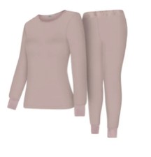 LOT/2 WOMEN'S Thermal Waffle TOP  BOTTOM SET Underwear PJ'S 2pc PINK XL NEW  