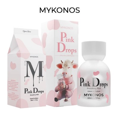 Mykonos Pink Drops Eau De Parfum 50ml Sweet Milky Vanilla Long Lasting