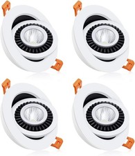3.5 Inch Eyeball Gimbal LED Recessed Lighting Dimmable Downlight, 7W 70W Hal...