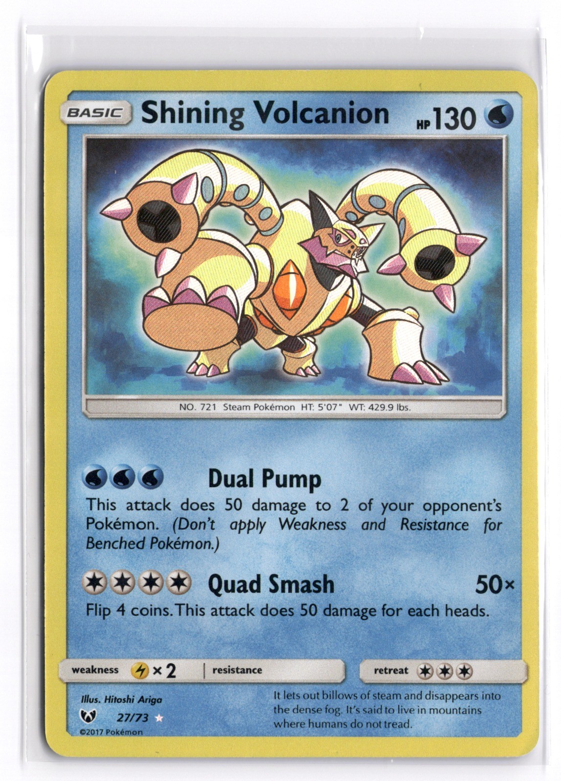 Pokemon TCG Shining Volcanion 27/73 Shining Legends Shiny Holo Rare NM
