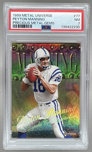 Peyton Manning 1999 Skybox Metal Universe #77 Precious Gems PMG 33/50 PSA 7